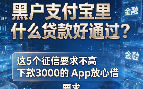 黑户支付宝里什么贷款好通过？这5个征信要求不高、下款3000的App放心借