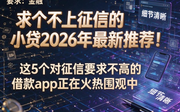 求个不上征信的小贷2026年最新推荐!这5个对征信要求不高的借款app正在火热围观中