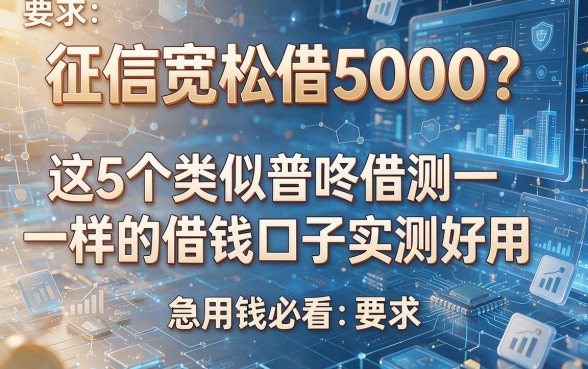 征信宽松借5000?这5个类似普咚借app一样的借钱口子实测好用,急用钱必看!
