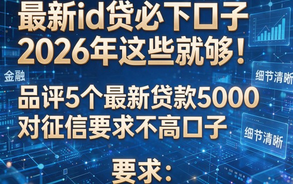 最新id贷必下口子2026年这些就够!品评5个最新贷款5000对征信要求不高口子