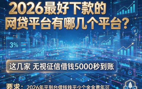 2026最好下款的网贷平台有哪几个平台?这几家无视征信借钱5000秒到账!