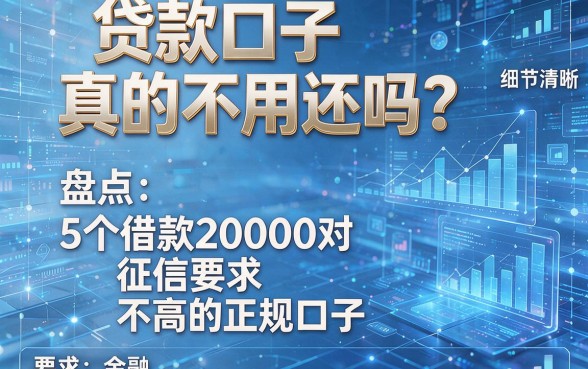贷款口子真的不用还吗?盘点5个借款20000对征信要求不高的正规口子
