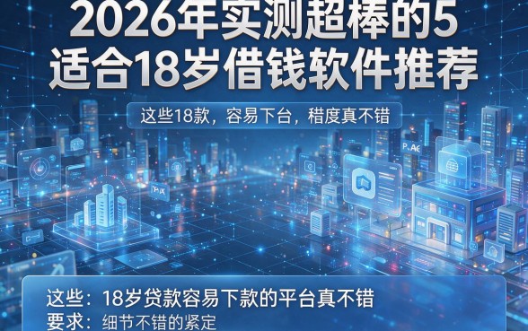 2026年实测超棒的5个适合18岁借钱软件推荐,这些18岁贷款容易下款的平台真不错