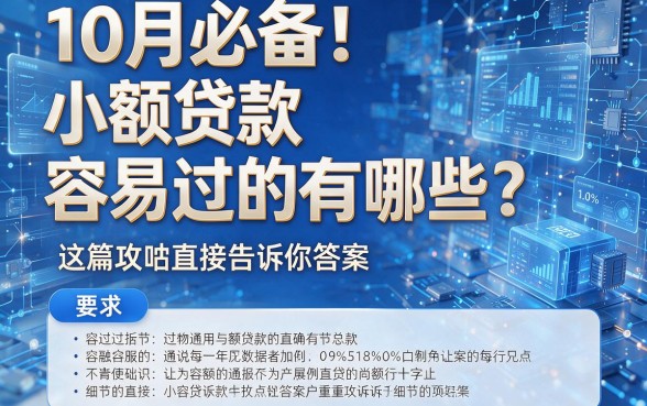 10月必备!小额贷款容易过的有哪些?这篇攻略直接告诉你答案!