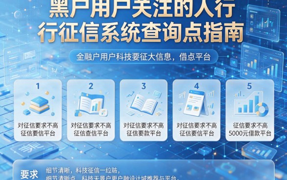 黑户用户关注的人行征信系统查询点指南,附五个对征信要求不高的5000元借款平台推荐