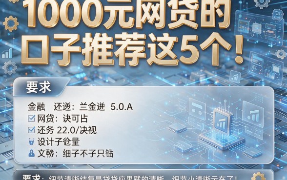 1000元网贷的口子推荐这5个!本文为您详细介绍!