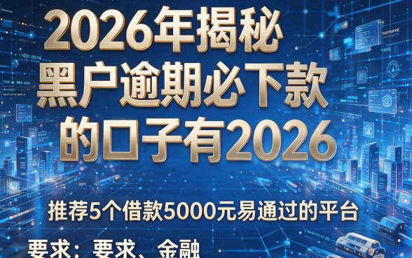 2026年揭秘黑户逾期必下款的口子有2026,推荐5个借款5000元易通过的平台
