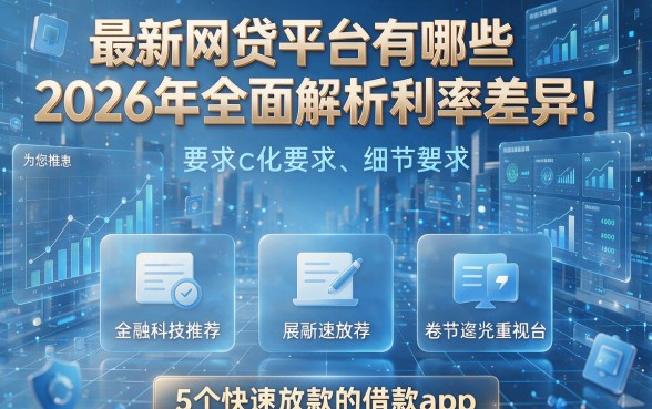最新网贷平台有哪些2026年全面解析利率差异！为您推荐5个快速放款的借款app