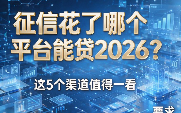 征信花了哪个平台能贷2026?这5个渠道值得一看!