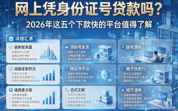网上凭身份证号贷款吗?2026年这五个下款快的平台值得了解,本篇详细汇总!