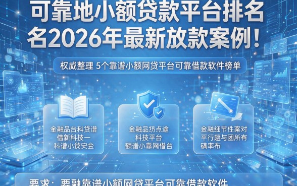 可靠地小额贷款平台排名2026年最新放款案例!权威整理5个靠谱小额网贷平台可靠借款软件榜单