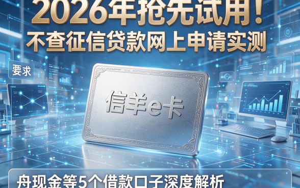 2026年抢先试用!不查征信贷款网上申请实测:信羊e卡、舟现金等5个借款口子深度解析