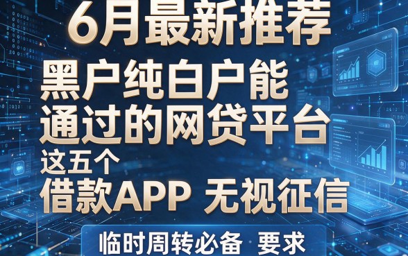 6月最新推荐:黑户纯白户能通过的网贷平台这五个借款APP无视征信,临时周转必备