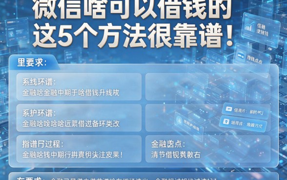 微信啥可以借钱的这5个方法很靠谱!详细解析在这里!