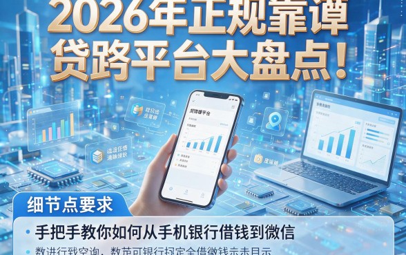 2026年正规靠谱贷款平台大盘点!手把手教你如何从手机银行借钱到微信