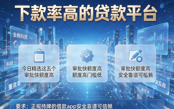 下款率高的贷款平台,今日精选这五个审批快额度高门槛低正规持牌的借款app安全靠谱可信赖