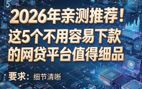 2026年亲测推荐!这5个不用容易下款的网贷平台值得细品