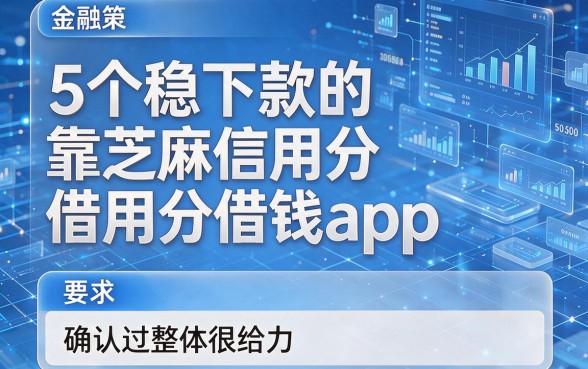 5个稳下款的靠芝麻信用分借钱app,确认过整体很给力