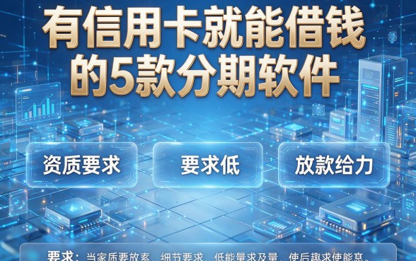 有信用卡就能借钱的5款分期软件,资质要求低、放款给力!