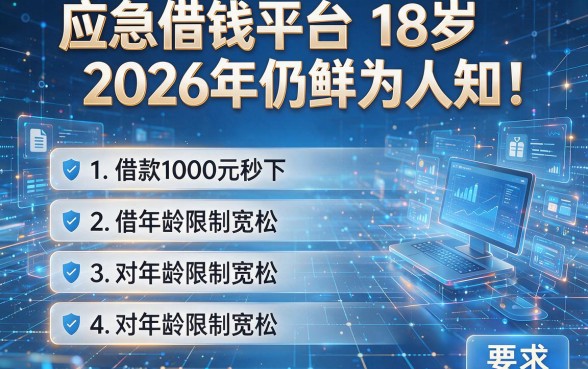 应急借钱平台18岁2026年仍鲜为人知!盘点五个借款1000元秒下且对年龄限制宽松的网贷app