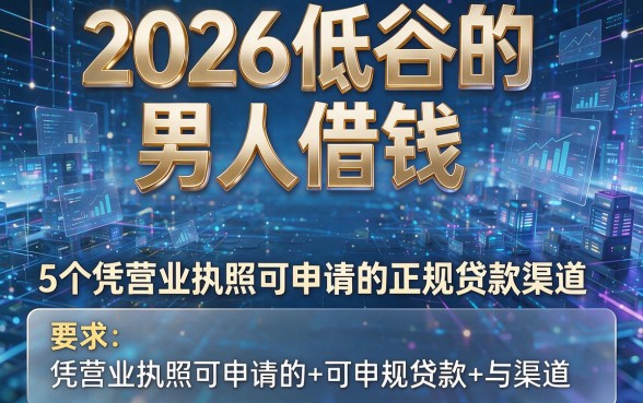2026低谷的男人借钱,盘点5个凭营业执照可申请的正规贷款渠道