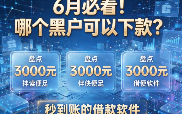 6月必看！哪个黑户可以下款？盘点5个3000元秒到账的借款软件