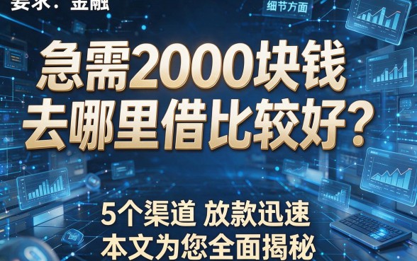 急需2000块钱去哪里借比较好？这5个渠道放款迅速，本文为您全面揭秘！
