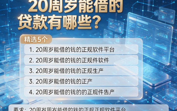 20周岁能借的贷款有哪些?精选5个20周岁能借的钱的正规软件平台