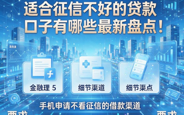 适合征信不好的贷款口子有哪些最新盘点!整理5个手机申请不看征信的借款渠道