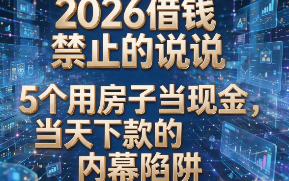 2026借钱禁止的说说,深度揭秘5个用房子当现金当天下款的内幕陷阱