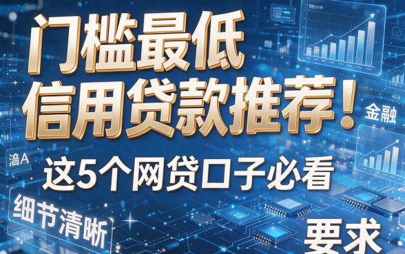 门槛最低信用贷款推荐！这5个网贷口子必看