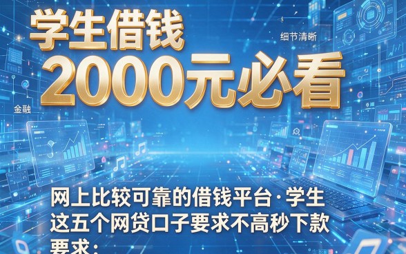 学生借钱2000元必看:网上比较可靠的借钱平台学生,这五个网贷口子要求不高秒下款
