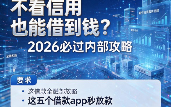 不看信用也能借到钱?2026必过内部攻略:这五个借款app秒放款