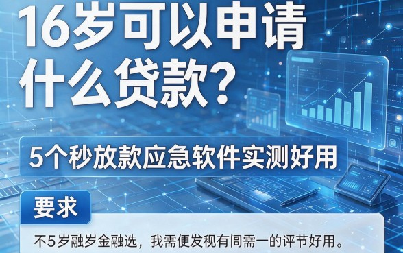 16岁可以申请什么贷款？5个秒放款应急软件实测好用