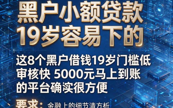 黑户小额贷款19岁容易下的,这8个黑户借钱19岁门槛低审核快5000元马上到账的平台确实很方便
