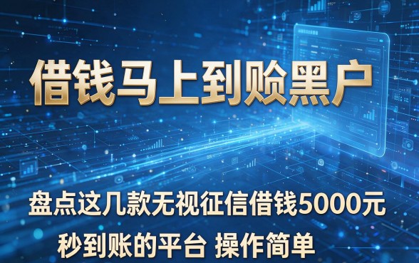 借钱马上到账黑户,盘点这几款无视征信借钱5000元秒到账的平台操作简单
