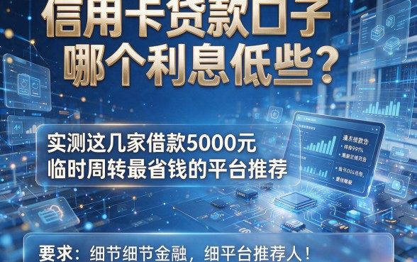 信用卡贷款口子哪个利息低些?实测这几家借款5000元临时周转最省钱的平台推荐