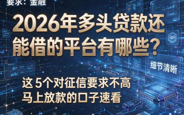 2026年多头贷款还能借的平台有哪些?这5个对征信要求不高、马上放款的口子速看