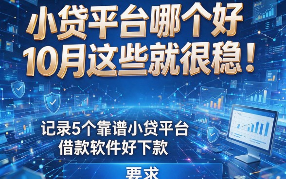 小贷平台哪个好10月这些就很稳！记录5个靠谱小贷平台借款软件好下款