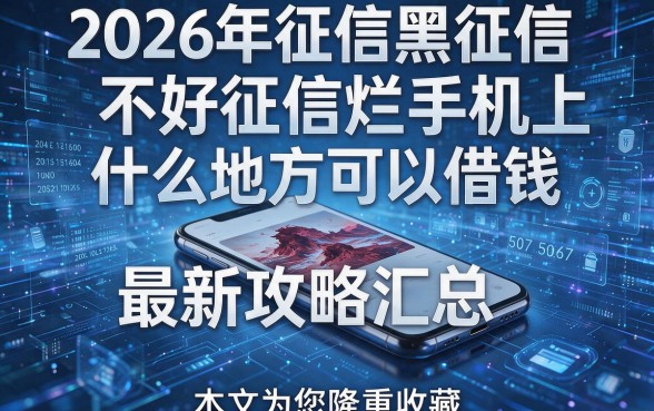 2026年征信黑征信不好征信烂手机上什么地方可以借钱最新攻略汇总,本文为您隆重收藏!