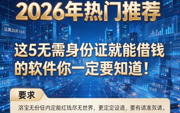 2026年热门推荐:这5款无需身份证就能借钱的软件你一定要知道!
