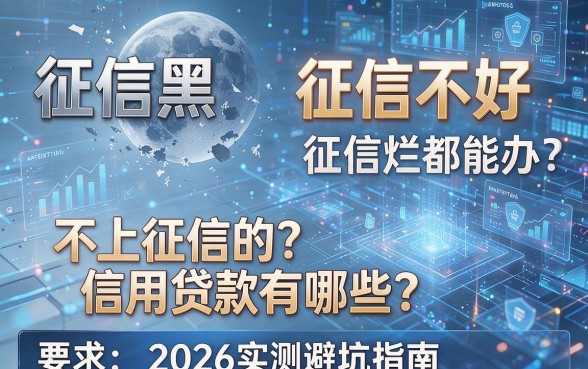 征信黑、征信不好、征信烂都能办?不上征信的信用贷款有哪些?2026实测避坑指南