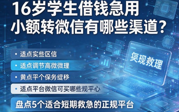 16岁学生借钱急用小额转微信有哪些渠道？盘点5个适合短期救急的正规平台