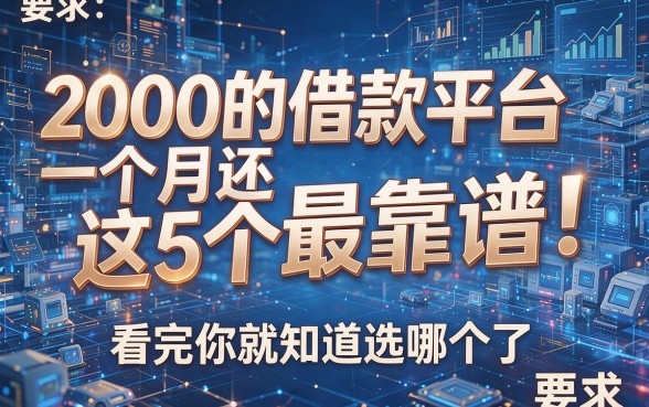 2000的借款平台一个月还这5个最靠谱!看完你就知道选哪个了!