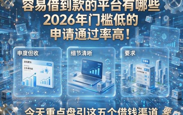 容易借到款的平台有哪些2026年门槛低的申请通过率高!今天重点盘点这五个借钱渠道!