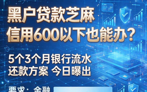 黑户贷款芝麻信用600以下也能办?5个3个月银行流水还款方案今日曝光!