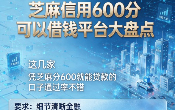 芝麻信用600分可以借钱平台大盘点，这几家凭芝麻分600就能贷款的口子通过率不错