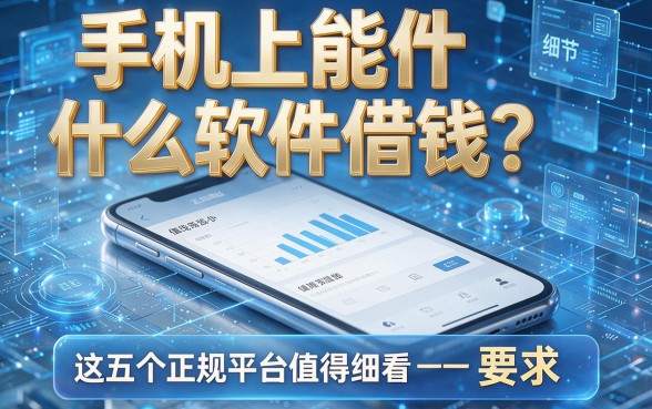 手机上能什么软件借钱?这五个正规平台值得细看