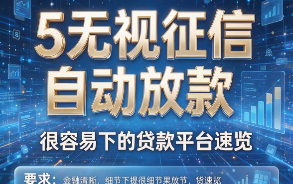 5个无视征信、自动放款,很容易下的贷款平台速览
