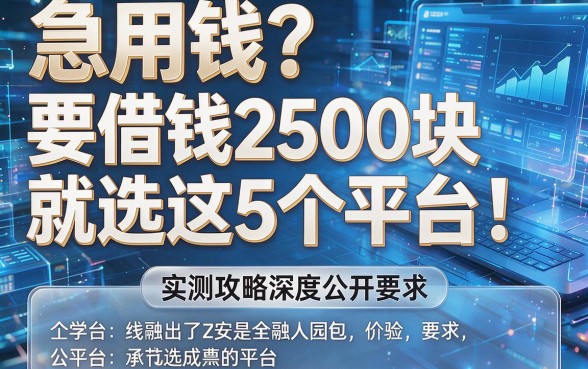 急用钱?要借钱2500块就选这5个平台!实测攻略深度公开!